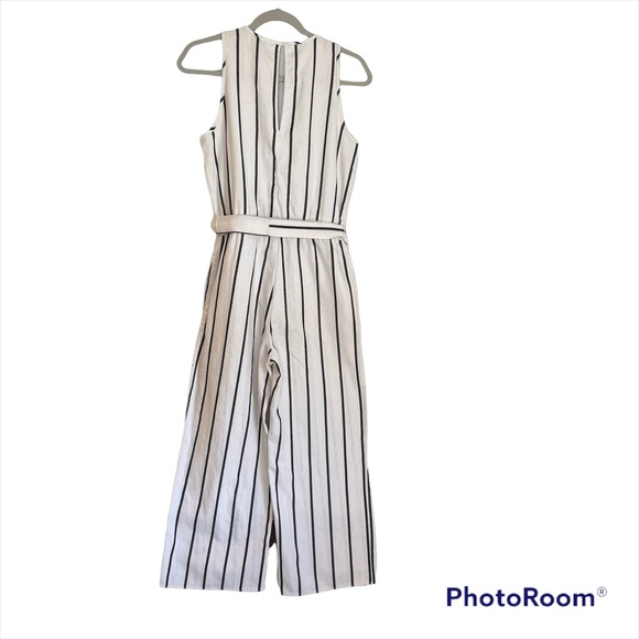 Anthropologie Drew Striped Wide Leg Cropped Jumpsuit Small - Picture 3 of 15